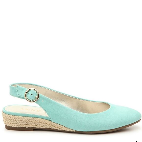 BRAND NEW ANNE KLEIN ESPADRILLE WEDGE SUEDE FLAT PUMP - Picture 11 of 16